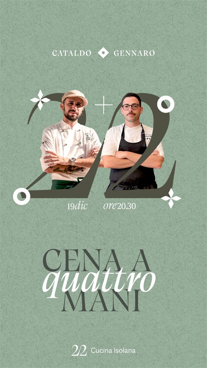 19 dicembre: quando la cucina diventa dialogo. Cena a quattro mani con Angelo Gennaro e Luca Cataldo